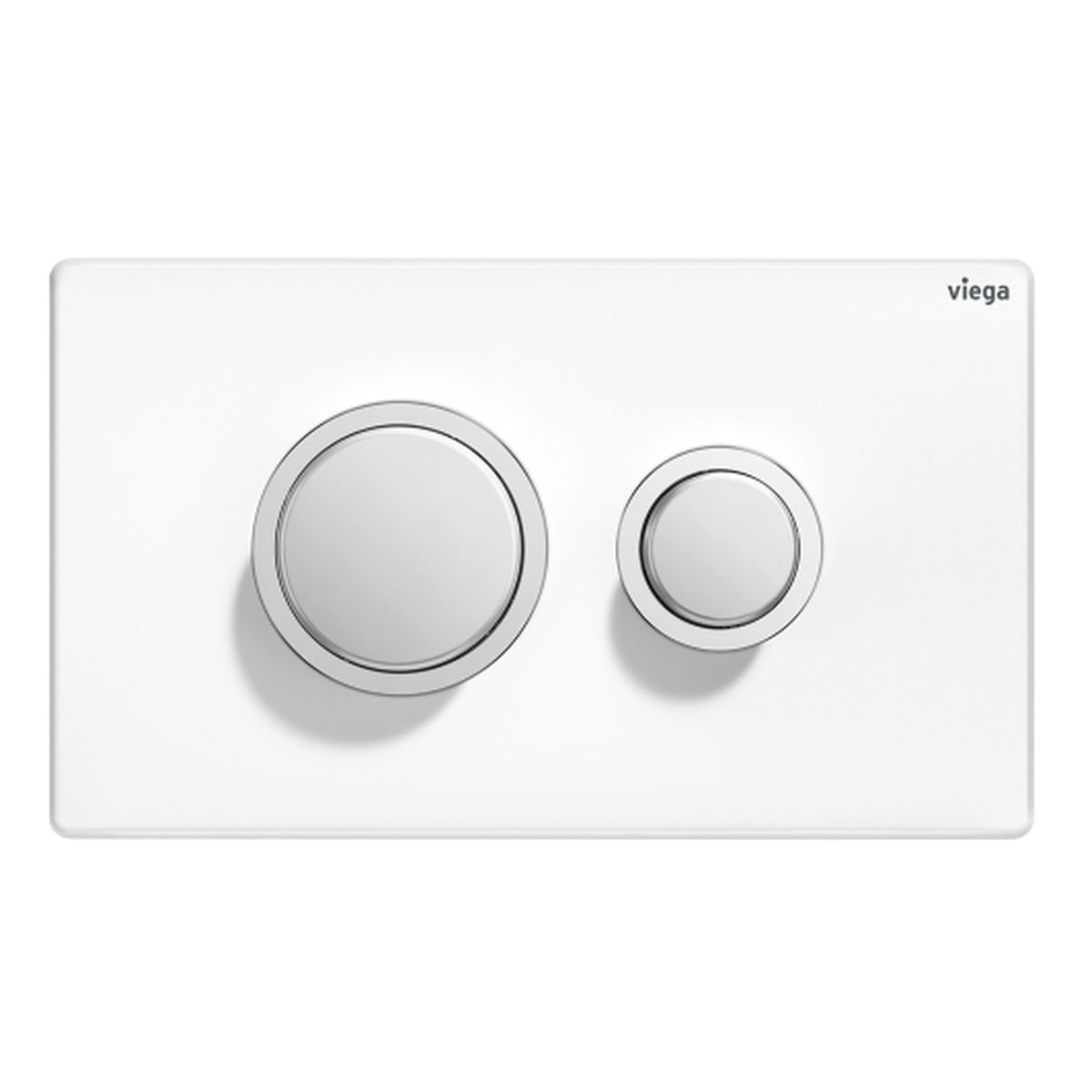 Viega Visign Public 11 Raised Button Flush Plate, White and Chrome