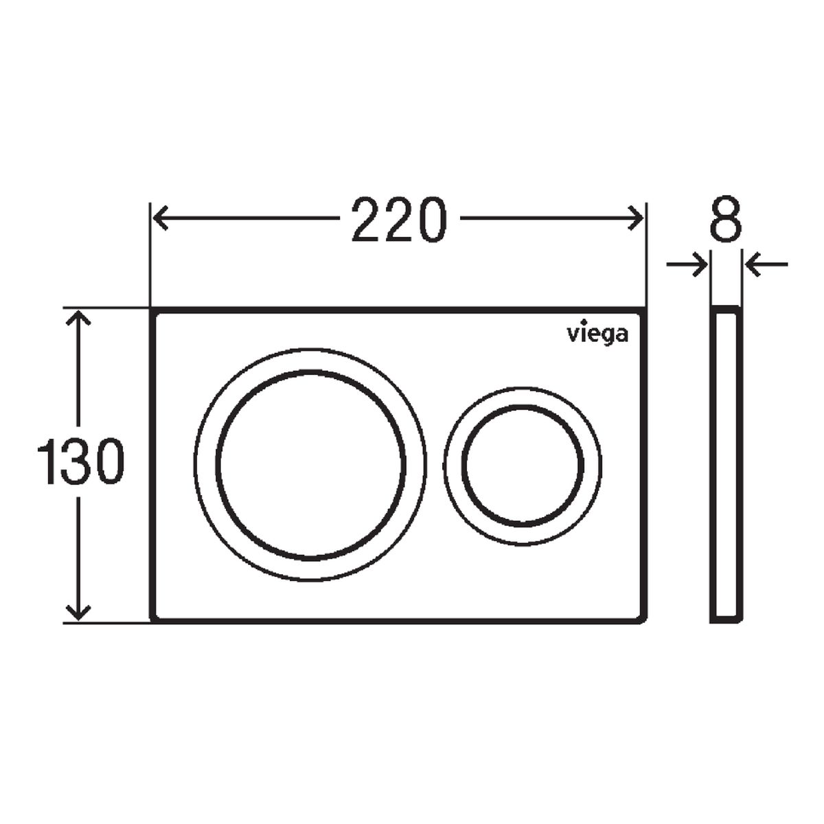 Viega Visign Style20 Round Button Flush Plate, Matte Chrome