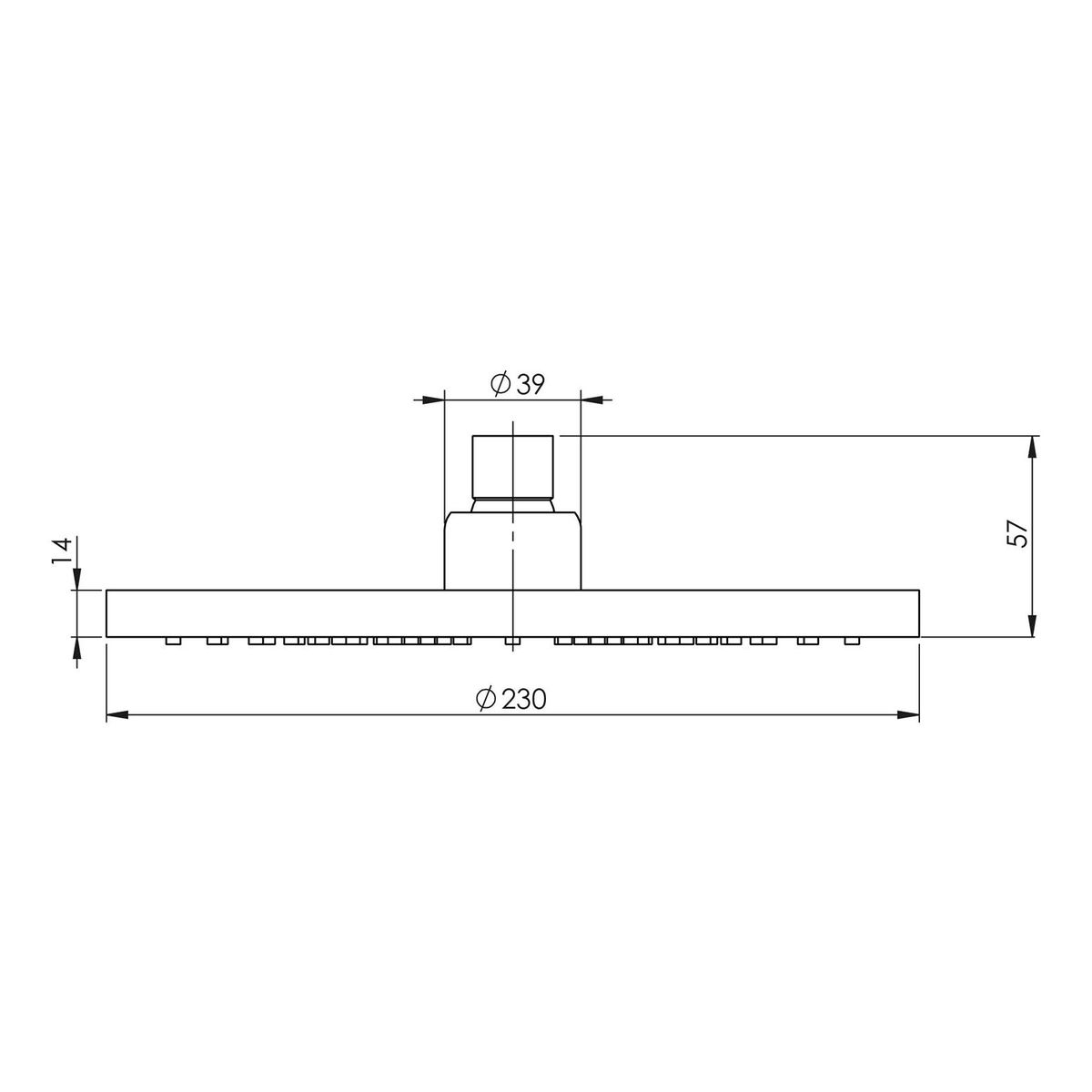 Vivid Shower Rose 230mm Round - Brushed Carbon