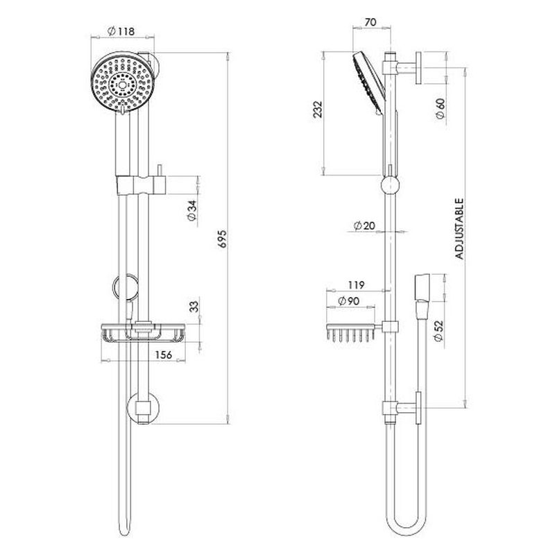 Vivid Premium Rail Shower