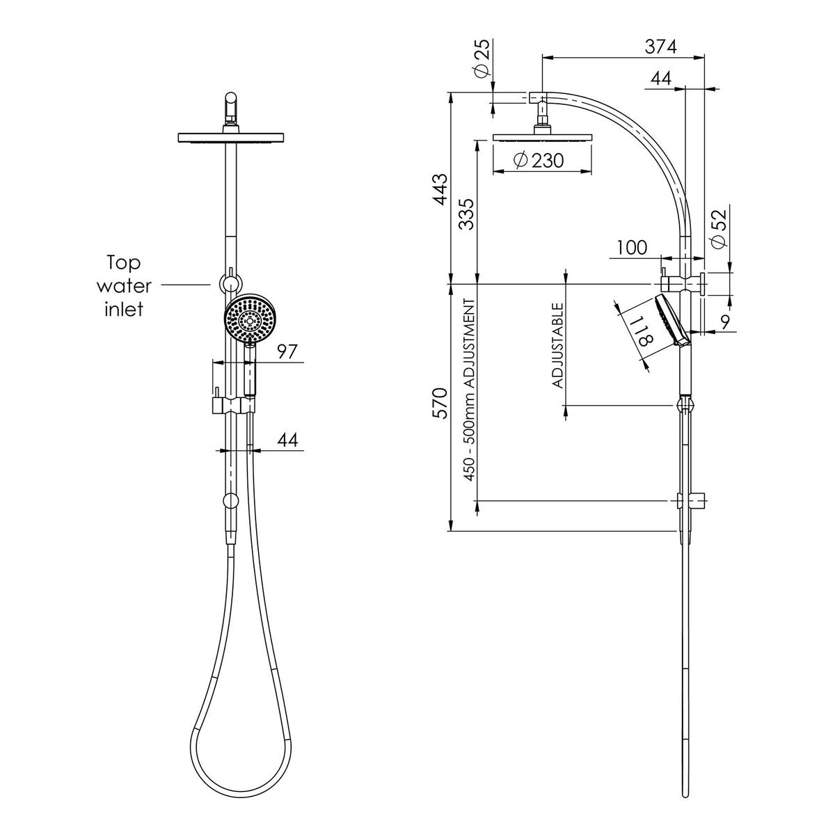 Vivid Twin Shower - Chrome