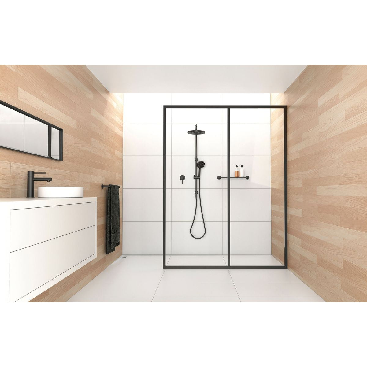 Vivid Twin Shower - Matte Black