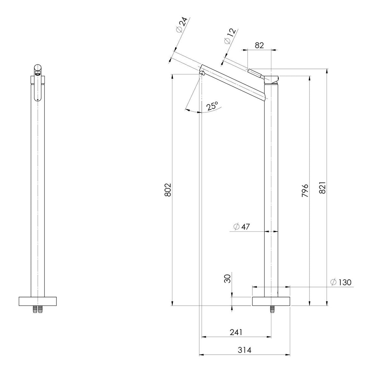 Vivid Floor Mounted Bath Mixer
