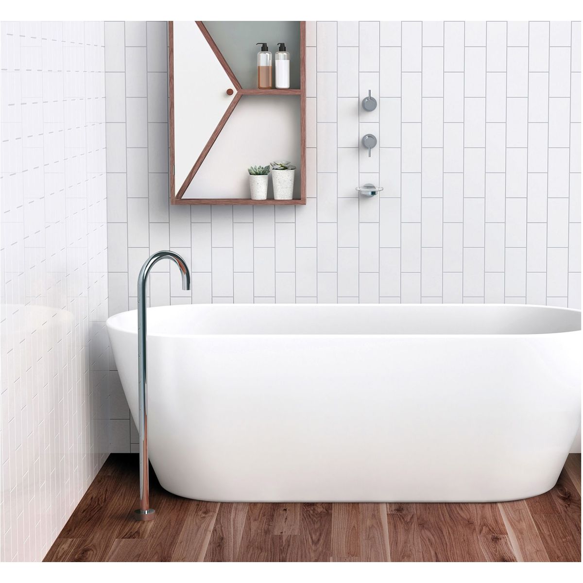 Vivid Floor Mounted Bath Outlet 940mm - Chrome