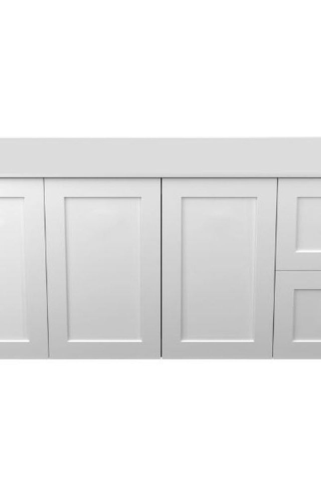 Viesti 1200 Shaker Wall Hung Cabinet Only Satin White