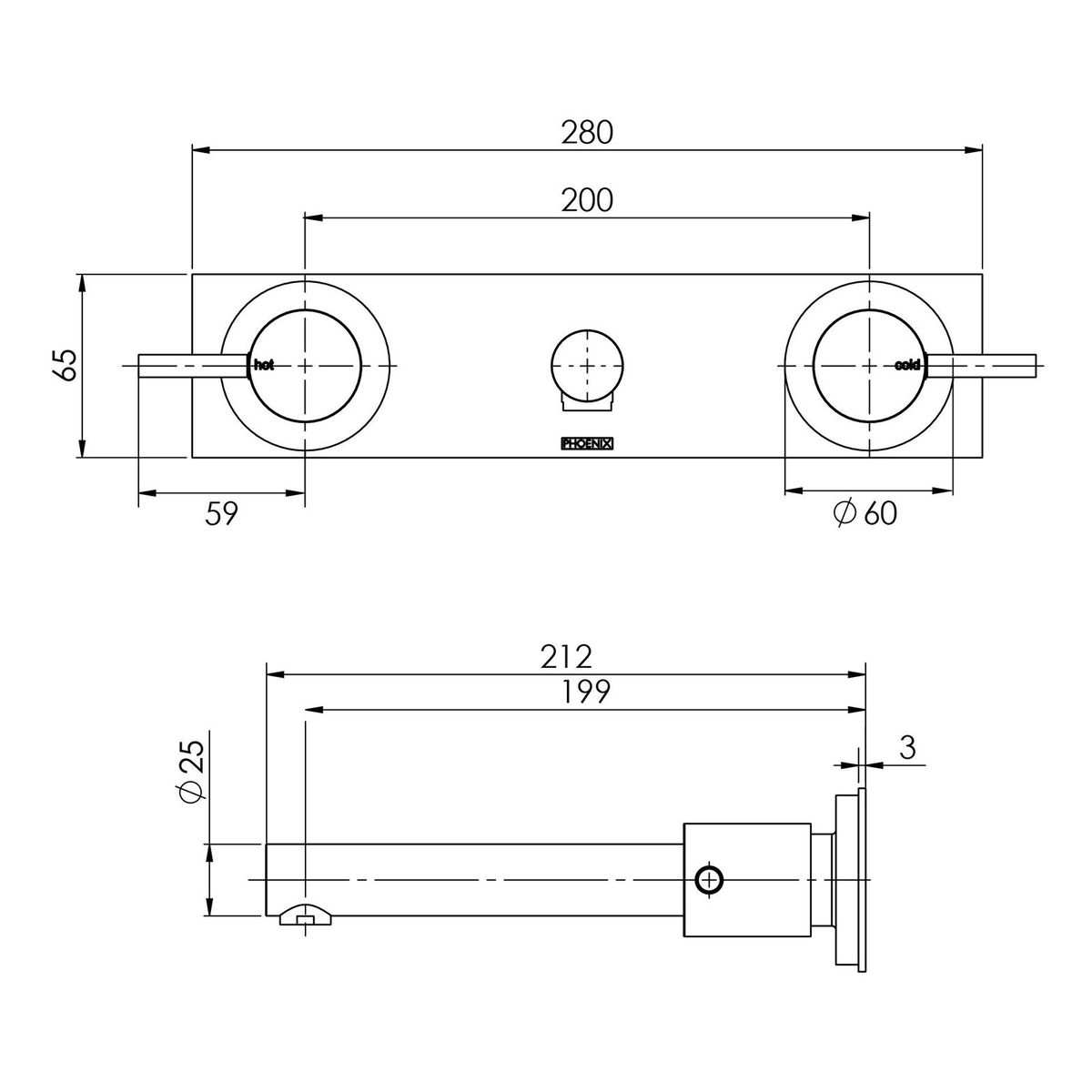 Vivid Pin Lever Basin Set 200mm