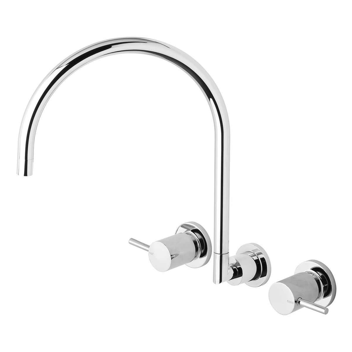 Vivid Pin Lever Wall Sink Set Gooseneck, Lead Free