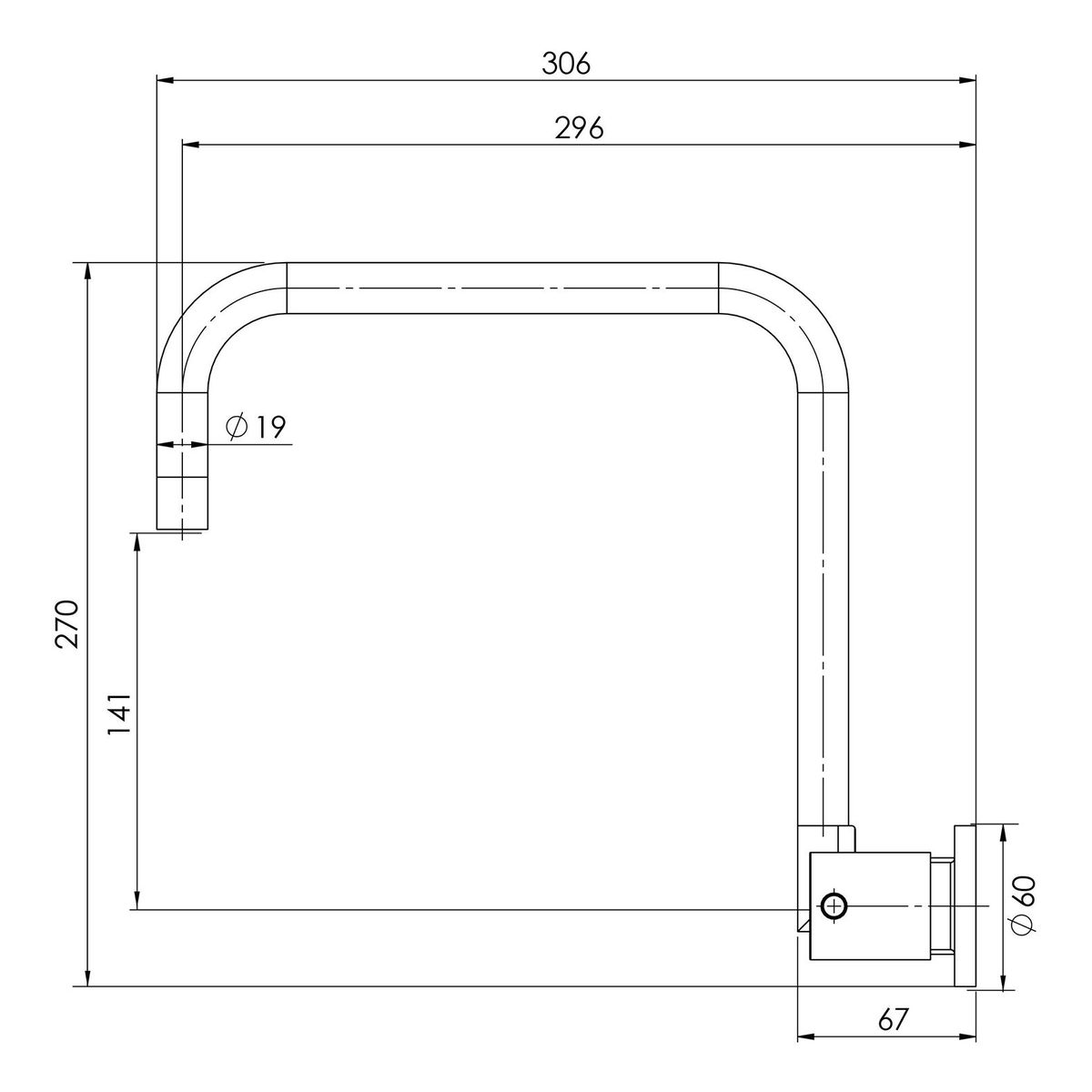 Vivid Pin Lever Wall Sink Set Squareline