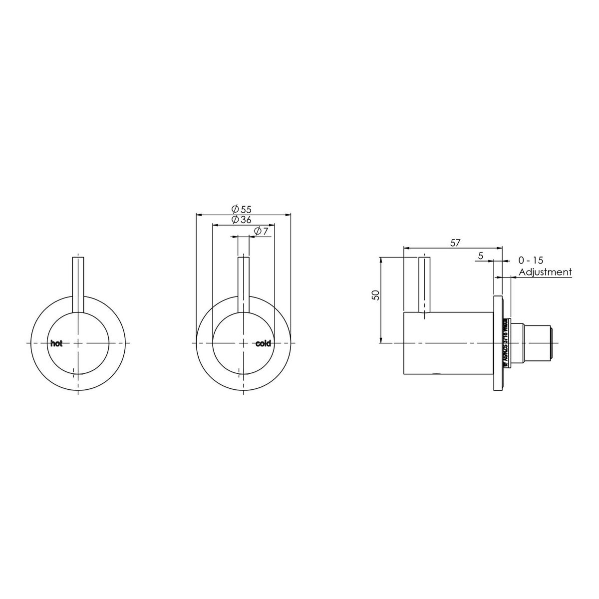 Vivid Slimline Wall Top Assemblies - Brushed Nickel, Lead Free
