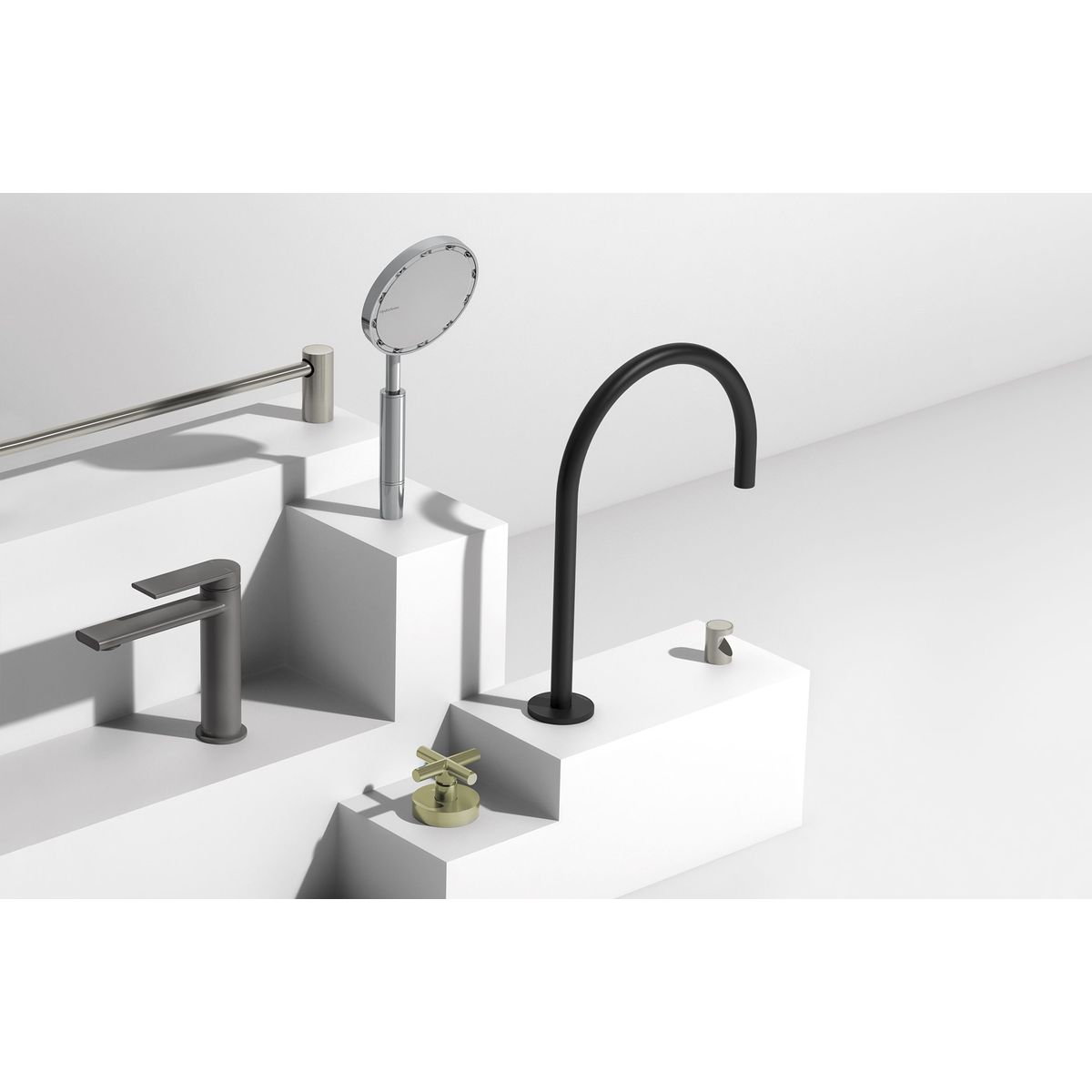 Vivid Slimline Hob Sink Outlet 220mm Gooseneck - Matte Black