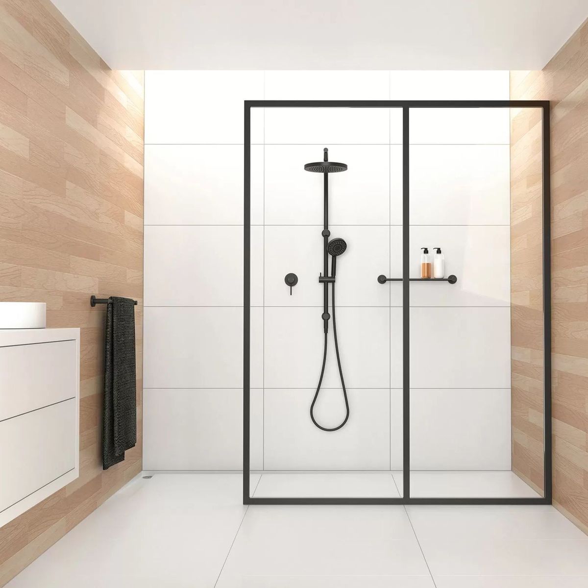 Vivid Slimline SwitchMix Shower/Wall Mixer, Matte Black