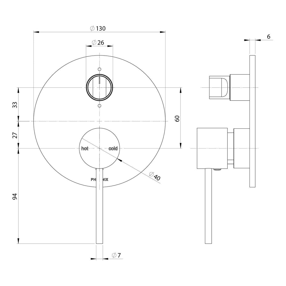 Vivid Slimline SwitchMix Shower / Bath Diverter Mixer Fit-Off Kit - Brushed Carbon, Lead Free