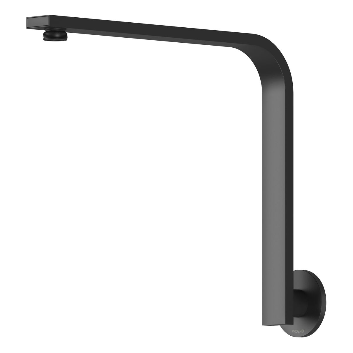 Vivid Slimline High-Rise Shower Arm Round Plate - Matte Black