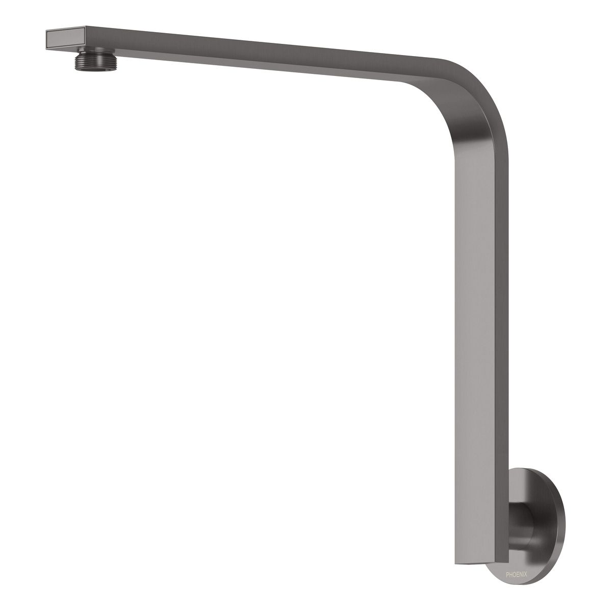 Vivid Slimline High-Rise Shower Arm Round Plate - Brushed Carbon