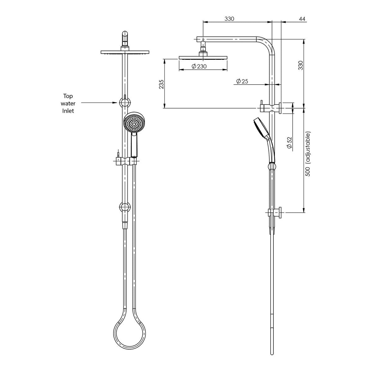 Vivid Slimline Twin Shower - Brushed Nickel