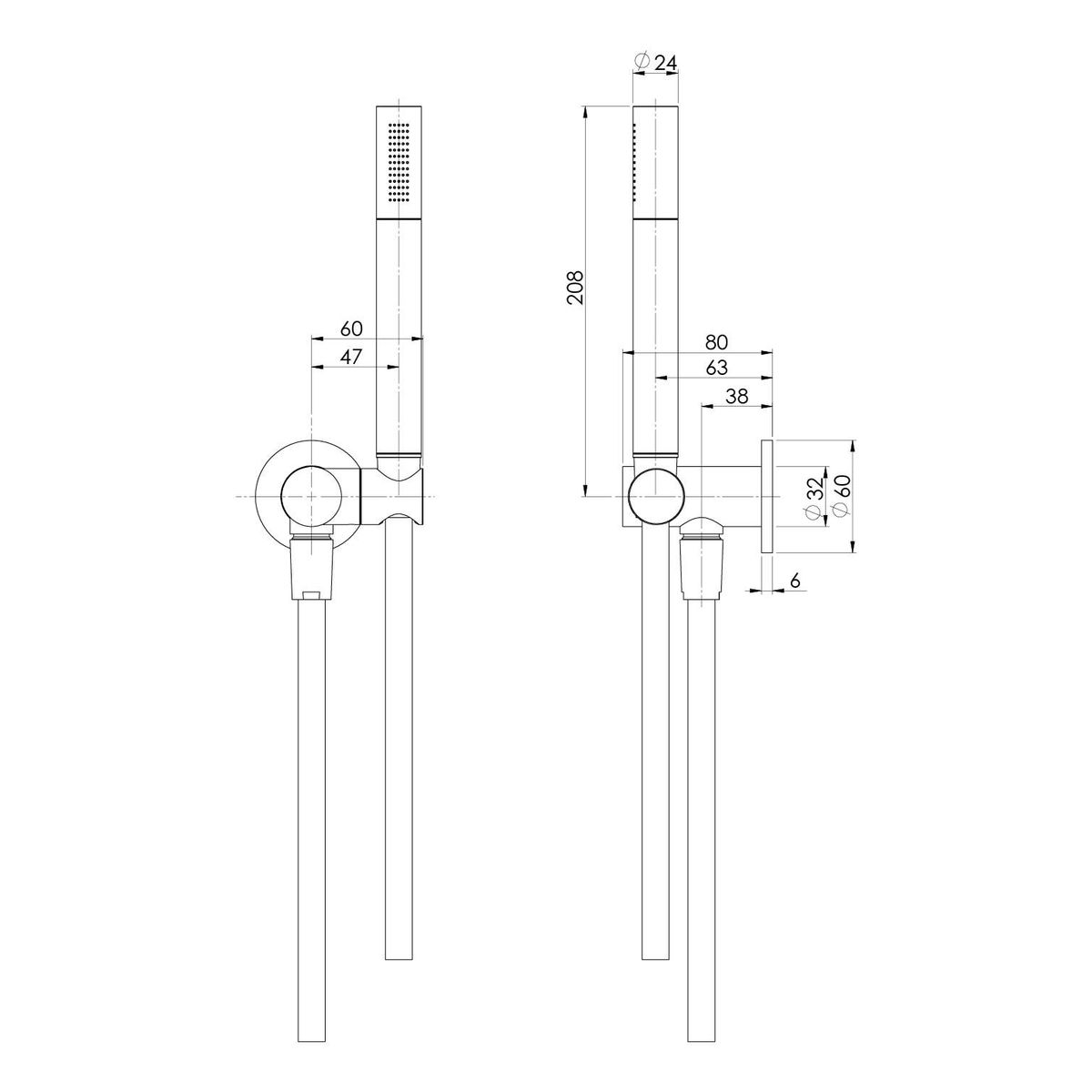 Vivid Slimline Microphone Hand Shower - Chrome