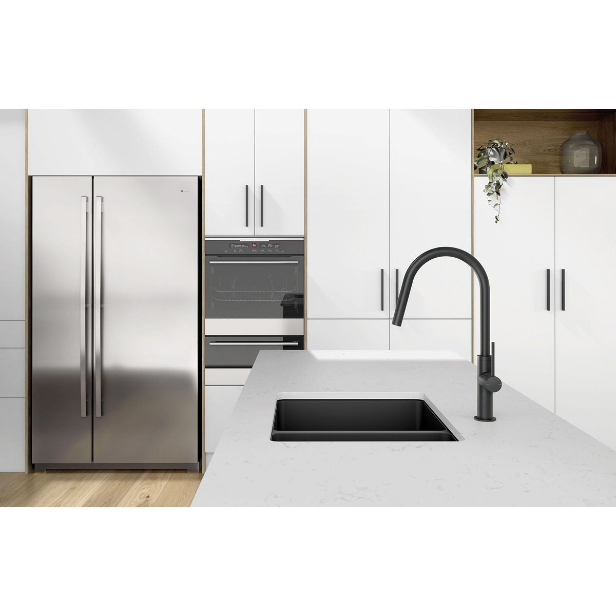 Vivid Slimline Pull Out Sink Mixer - Matte Black,  Lead Free