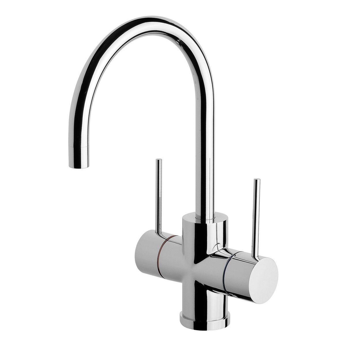 Vivid Slimline Twin Handle Sink Mixer 160mm Gooseneck