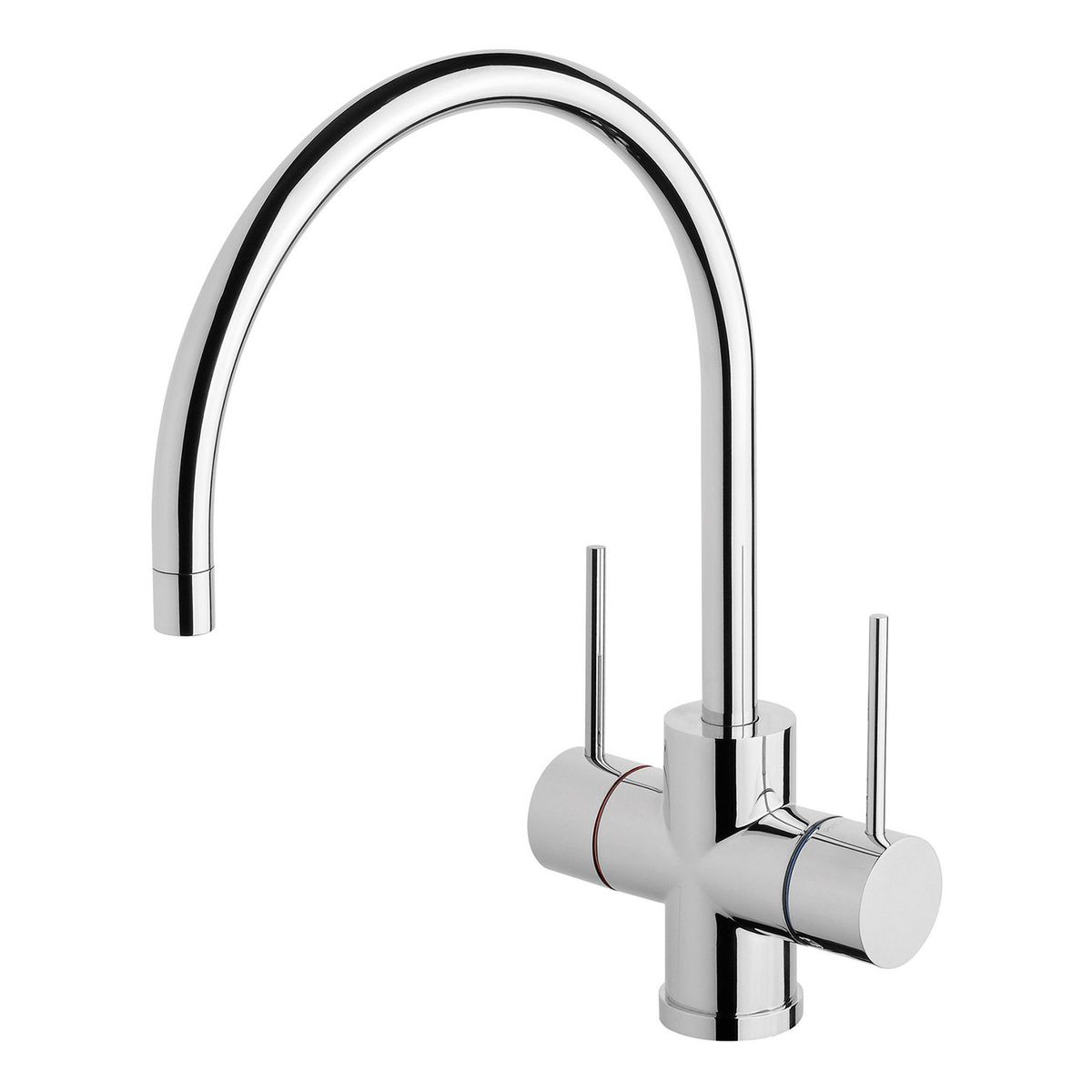 Vivid Slimline Twin Handle Sink Mixer 220mm Gooseneck