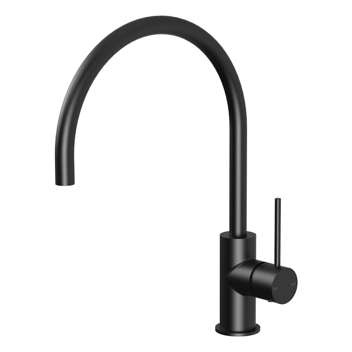 Vivid Slimline Sink Mixer 220mm Gooseneck - Matte Black, Lead Free