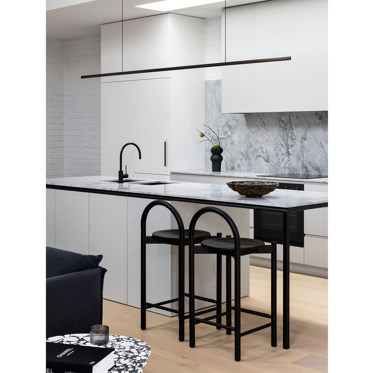 Vivid Slimline Sink Mixer 220mm Gooseneck - Matte Black, Lead Free