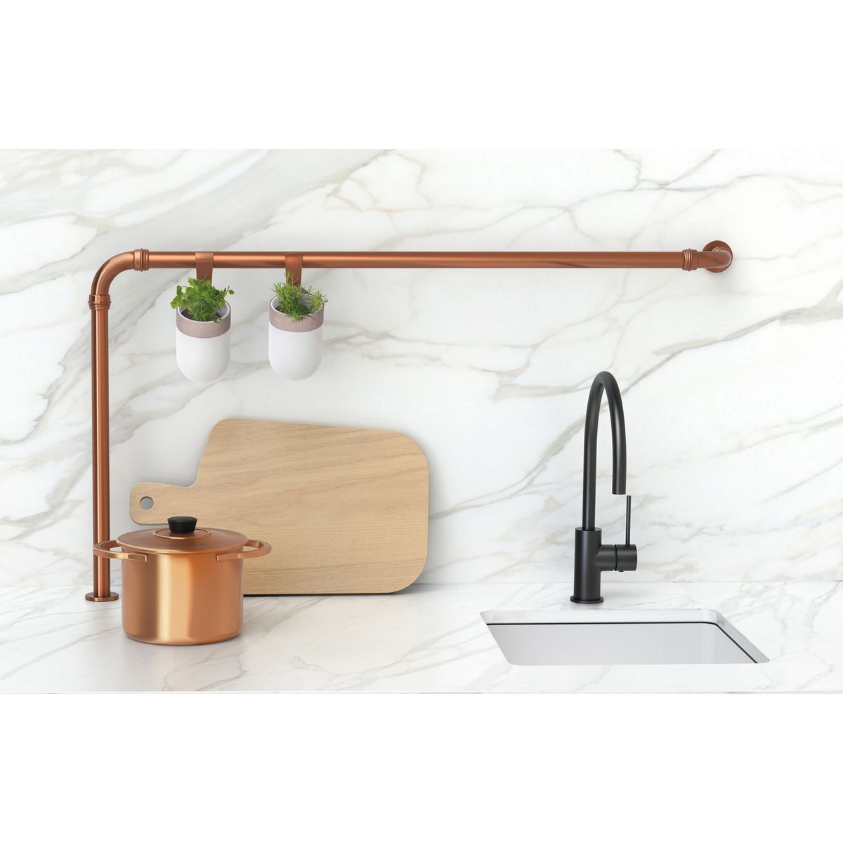 Vivid Slimline Sink Mixer 220mm Gooseneck - Matte Black, Lead Free