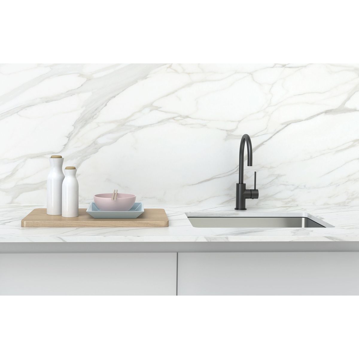 Vivid Slimline Sink Mixer 160mm Gooseneck, Lead Free - Matte Black