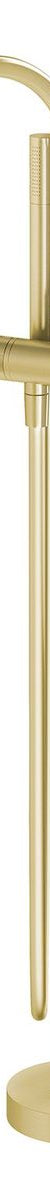 Vivid Slimline Floor Mounted Bath Mixer with Hand Shower - Brushed Gold
