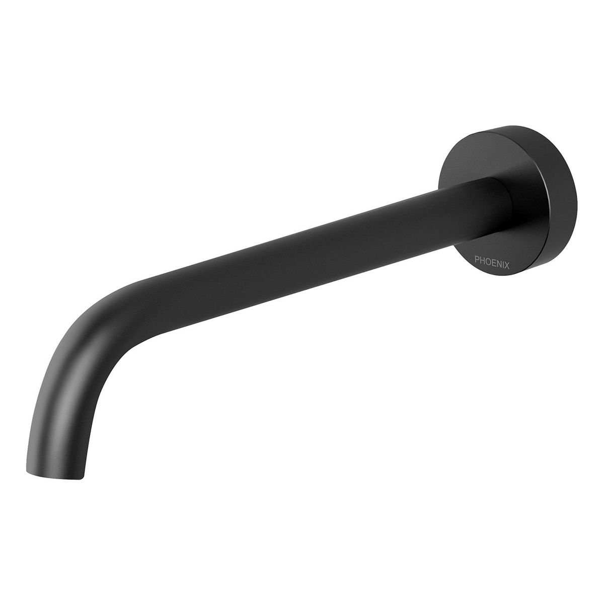 Vivid Slimline Wall Bath Outlet 230mm Curved - Matte Black, Lead Free