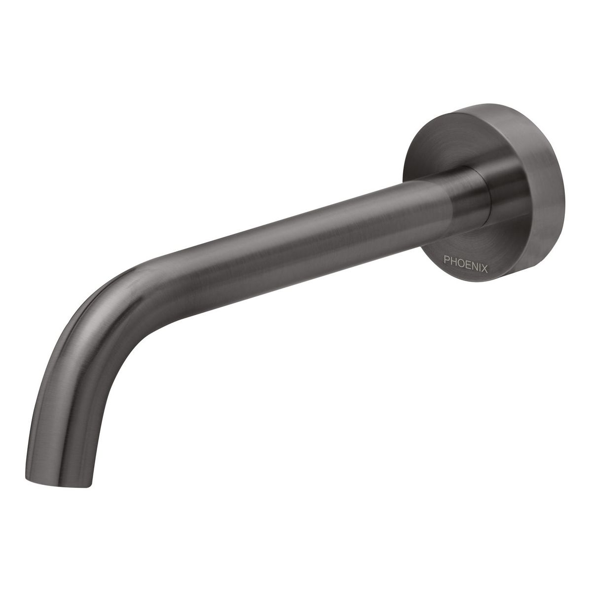 Vivid Slimline Wall Basin Outlet 180mm Curved - Brushed Carbon