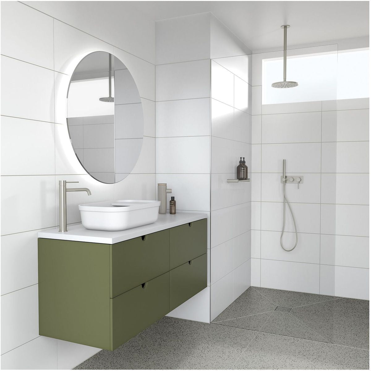Vivid Slimline Vessel Mixer Curved Outlet - Brushed Nickel, Lead Free