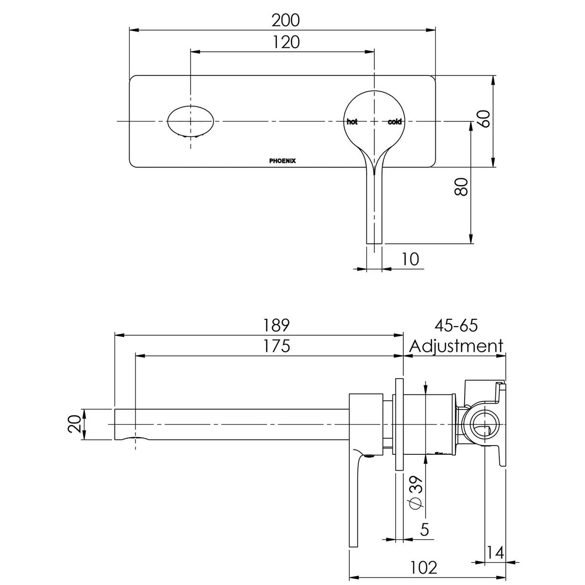 Vivid Slimline Oval SwitchMix Wall Basin / Bath Mixer Set 175mm (Complete Kit), Lead Free - Brushed Nickel