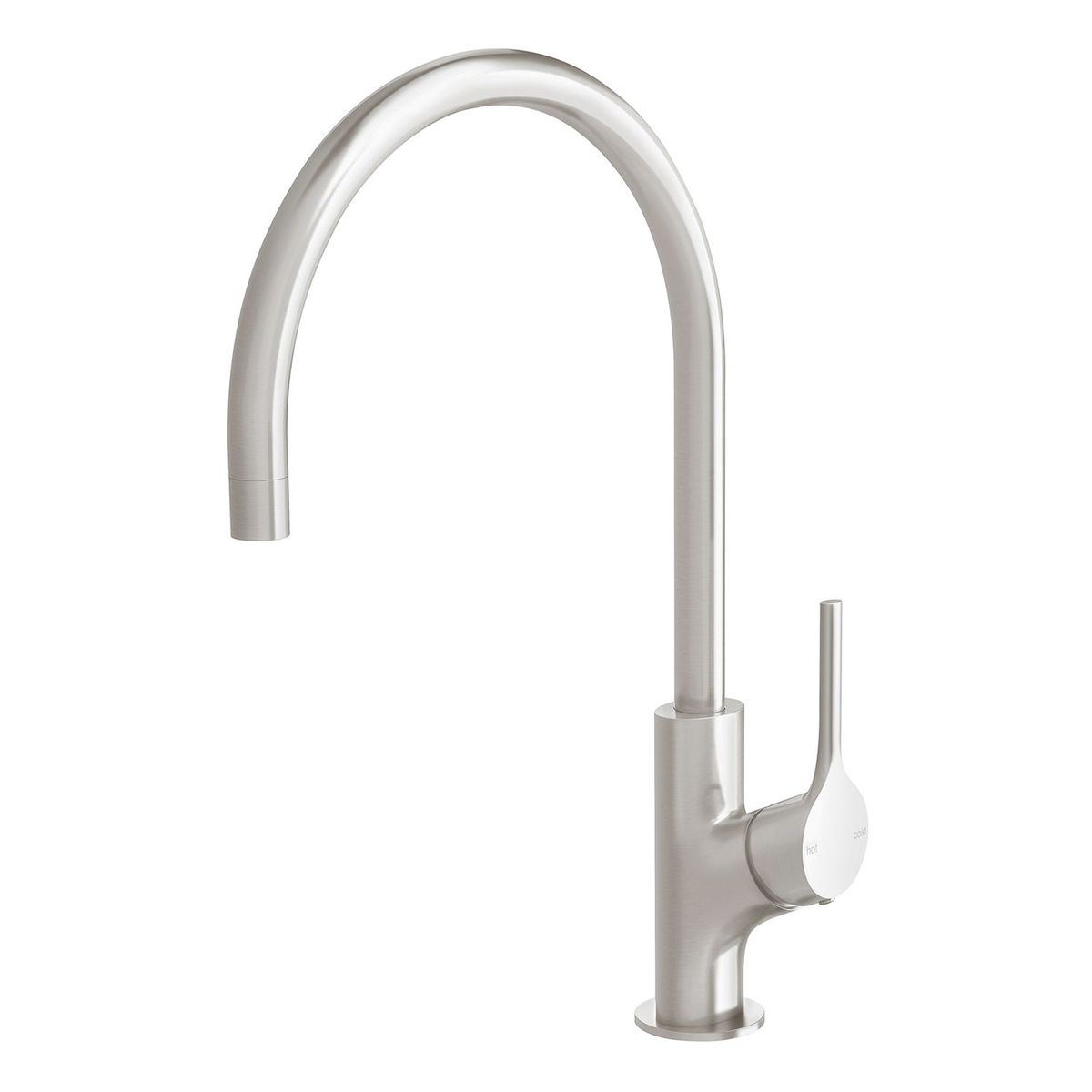 Vivid Slimline Oval Sink Mixer 220mm Gooseneck - Brushed Nickel - Lead Free