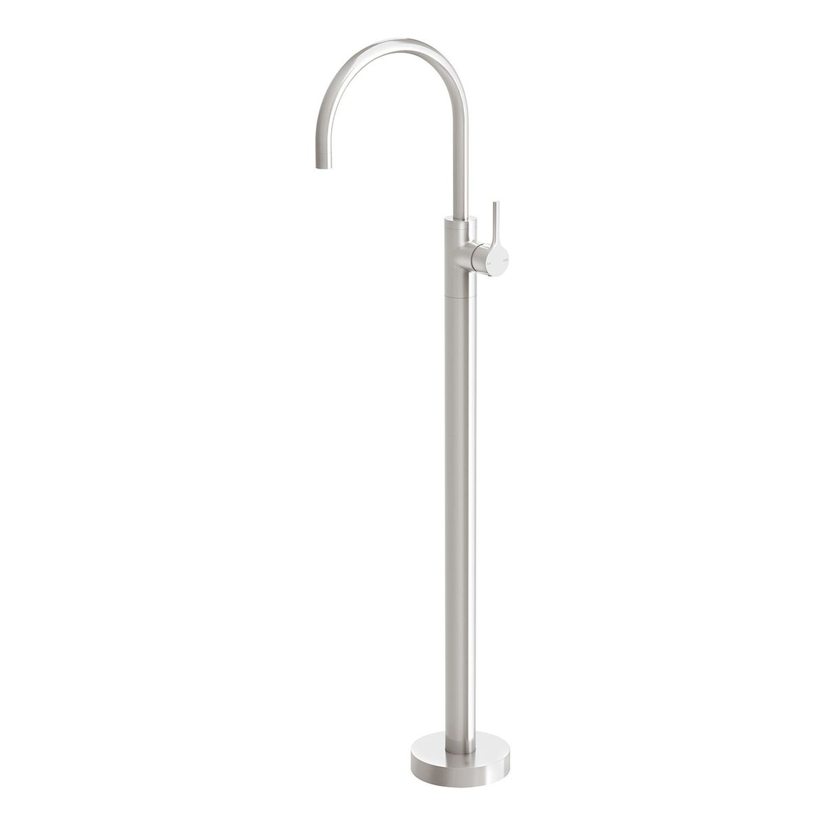 Vivid Slimline Oval Floor Mounted Bath Mixer - Brushed Nickel