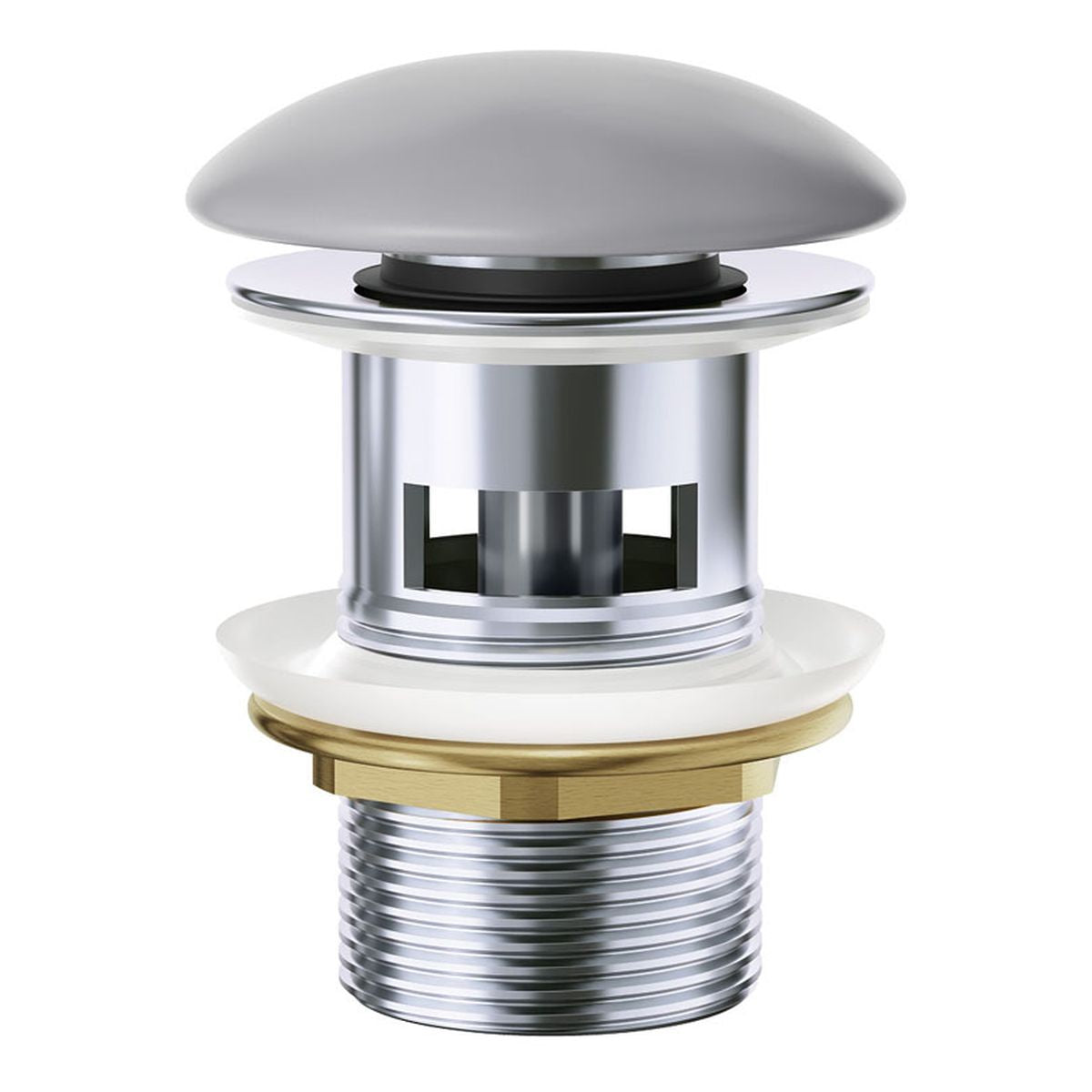 Pop-Up 32mm Overflow Basin Waste, Matte Light Grey Ceramic Cap