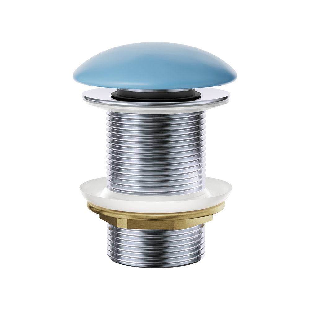 Pop-Up 32mm Non-Overflow Basin Waste, Matte Blue Ceramic Cap