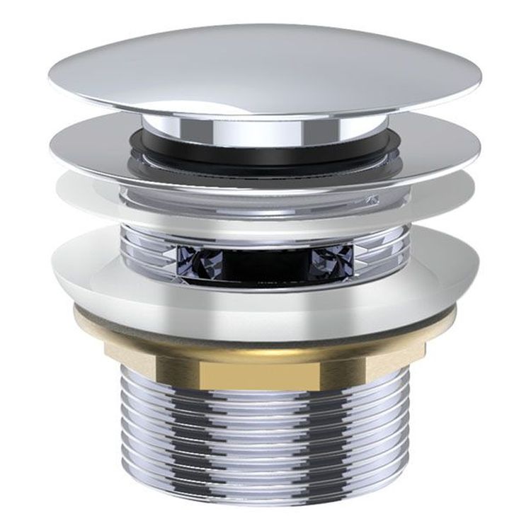 Universal Pull-Out/Pop-Up Brass Cap Bath Waste with Overflow, Chrome