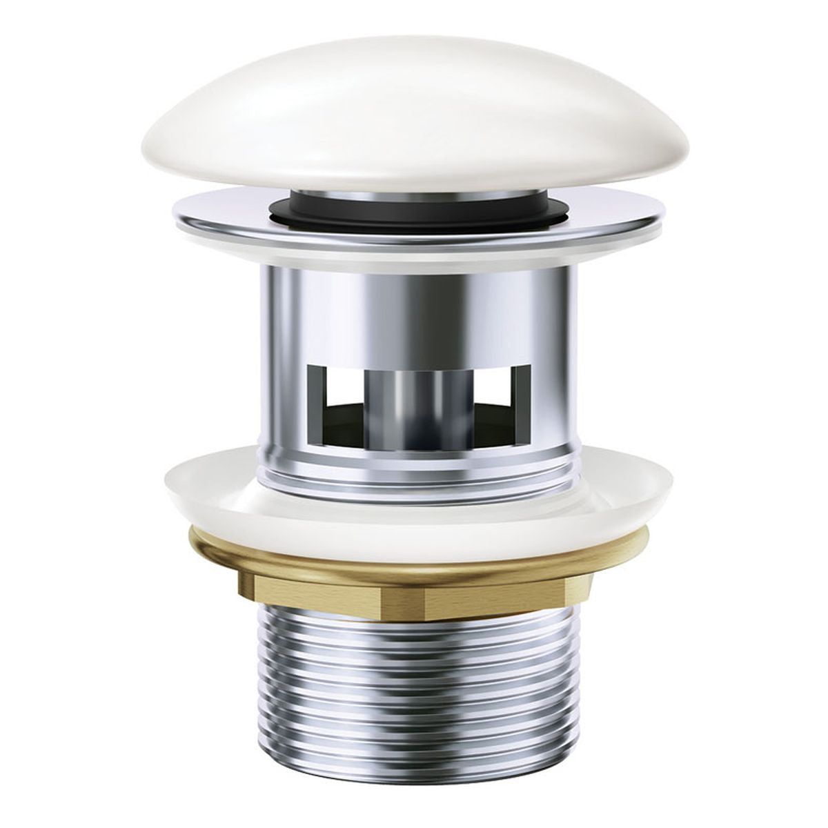 Pop-Up 32mm Overflow Basin Waste, Gloss White Ceramic Cap