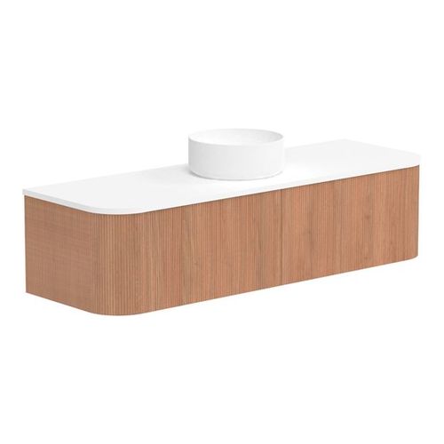 Waverley 1500mm Tasmanian Oak Woodmatt Wall Hung Cabinet, Centre Bowl