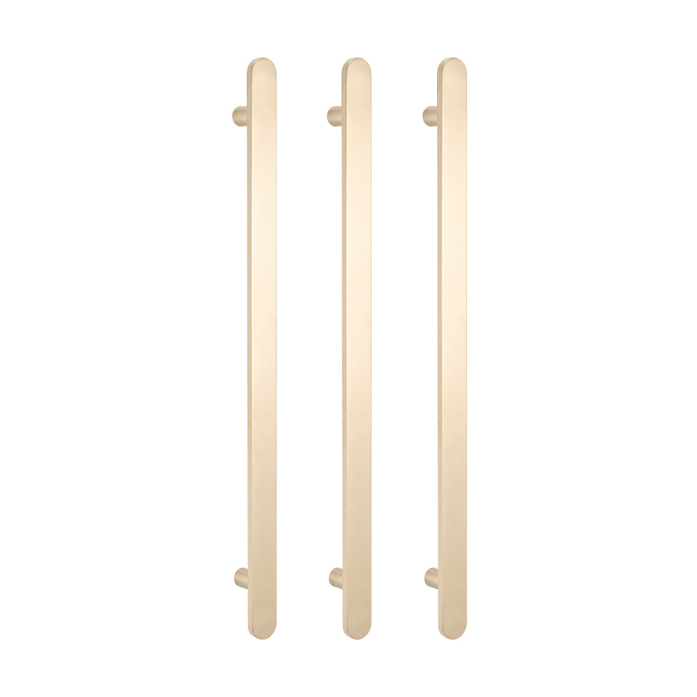 Radiant Heated Vertical Flat Bar Towel Rail 50 x 930mm - Warm Brushed Nickel