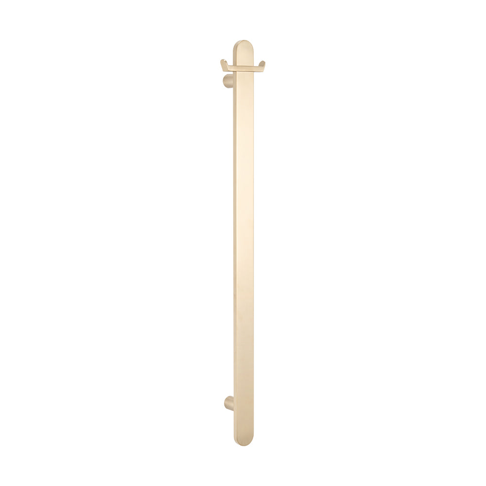 Radiant Heated Vertical Flat Bar Towel Rail 50 x 930mm - Warm Brushed Nickel
