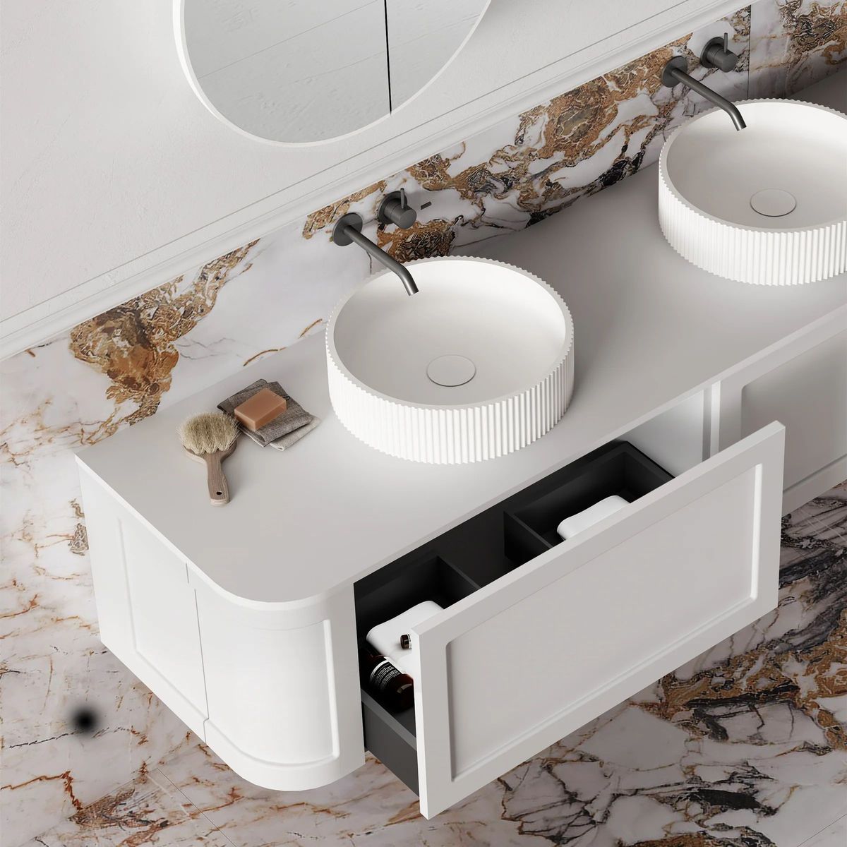 Westminster 1800mm Wall Hung Vanity in Matte White