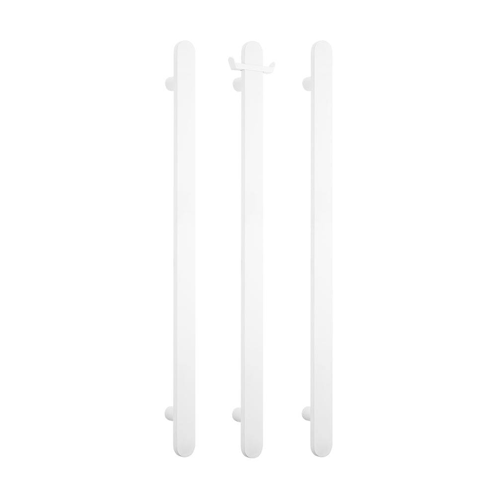 Radiant Heated Vertical Flat Bar Towel Rail 50 x 930mm - Matte White