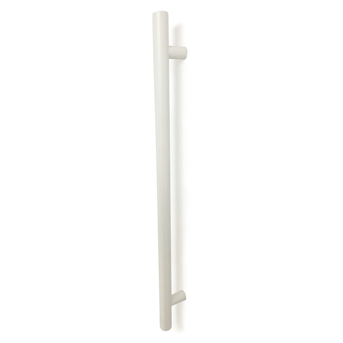 Vertical Single Heated Towel Bar - Matt White