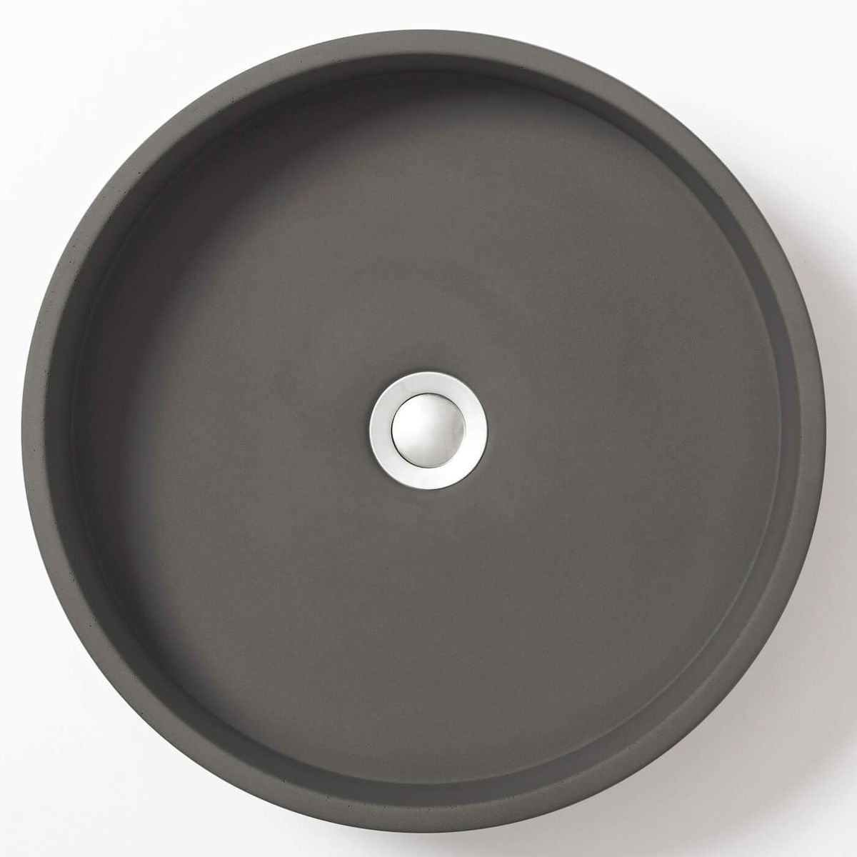Wirli Cylinder Concrete Vessel Basin - Dark Grey