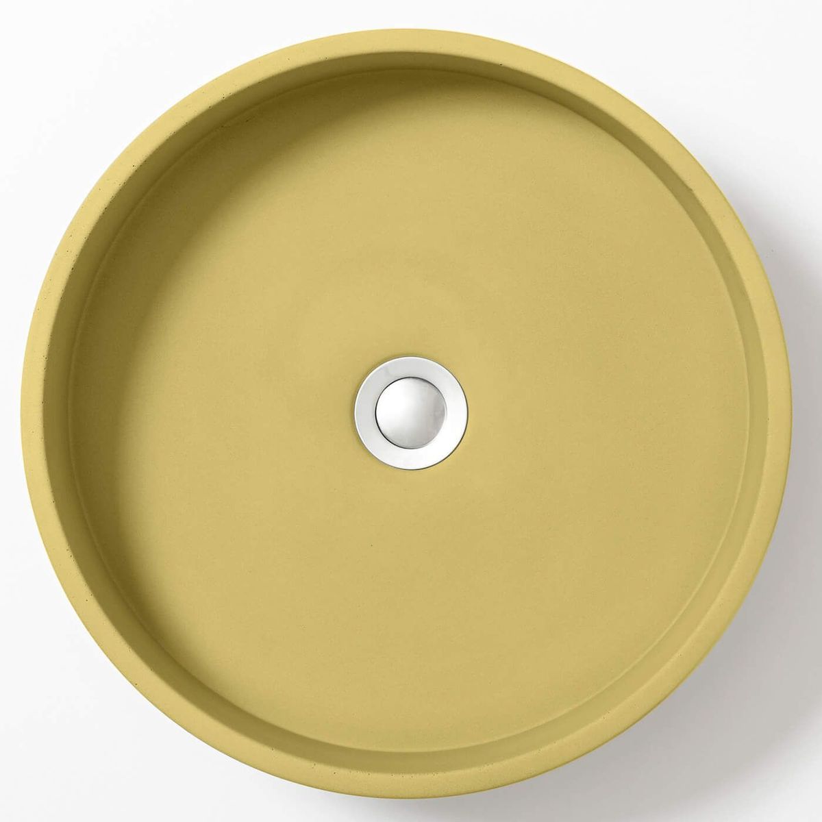 Wirli Cylinder Concrete Vessel Basin - Lemon