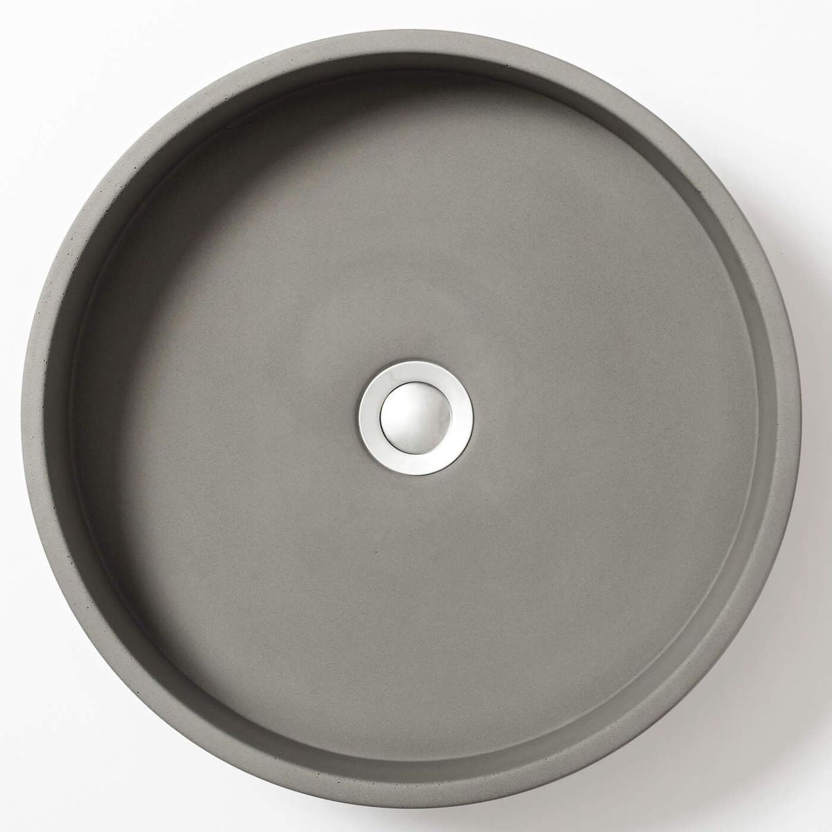 Wirli Cylinder Concrete Vessel Basin - Mid Grey