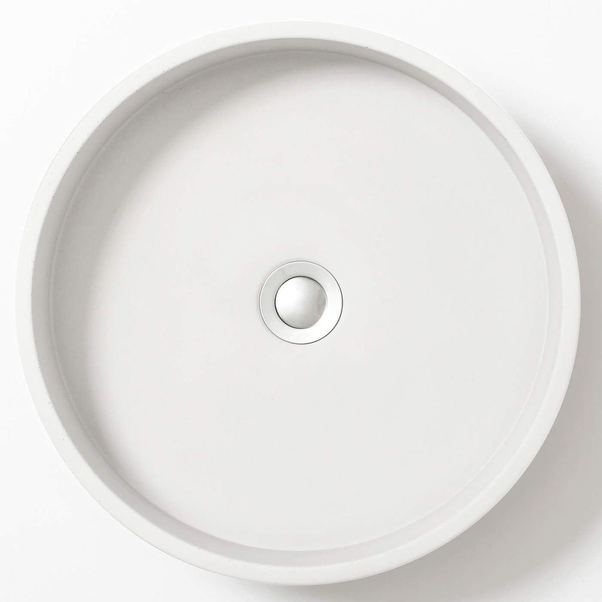 Wirli Cylinder Concrete Vessel Basin - White