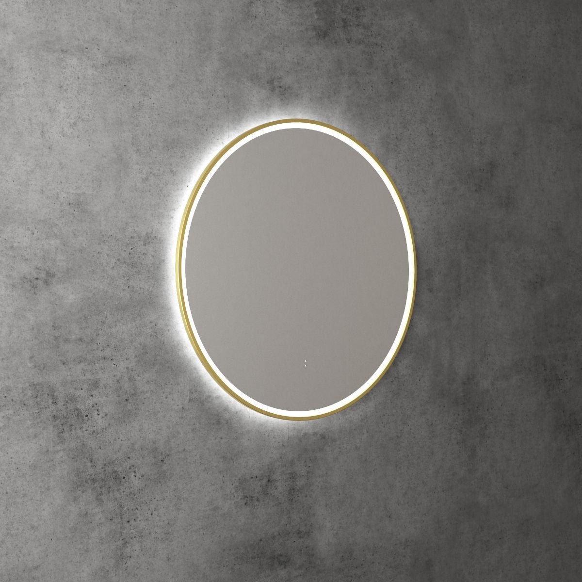 Windsor Round LED Mirror 703x703x36mm - Brushed Gold