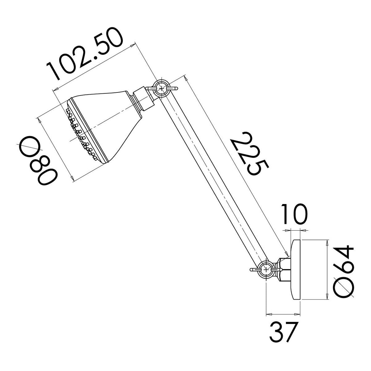 Ivy Shower Arm & Rose